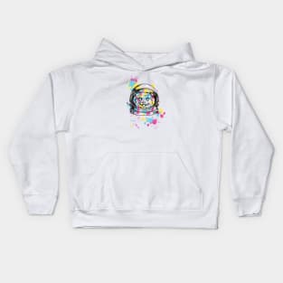 mischievous space kitten Kids Hoodie